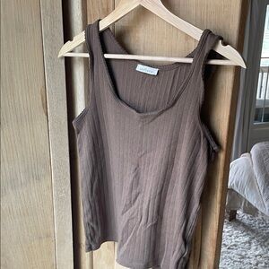 Neuflora Chocolate Ribbed Tank Top